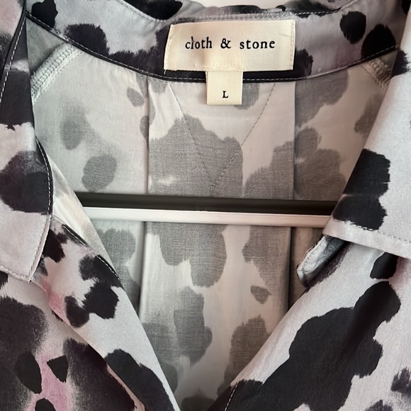 Raglan Sleeve Leopard Print Button Down Blouse from Cloth & Stone - Picture 2 of 9